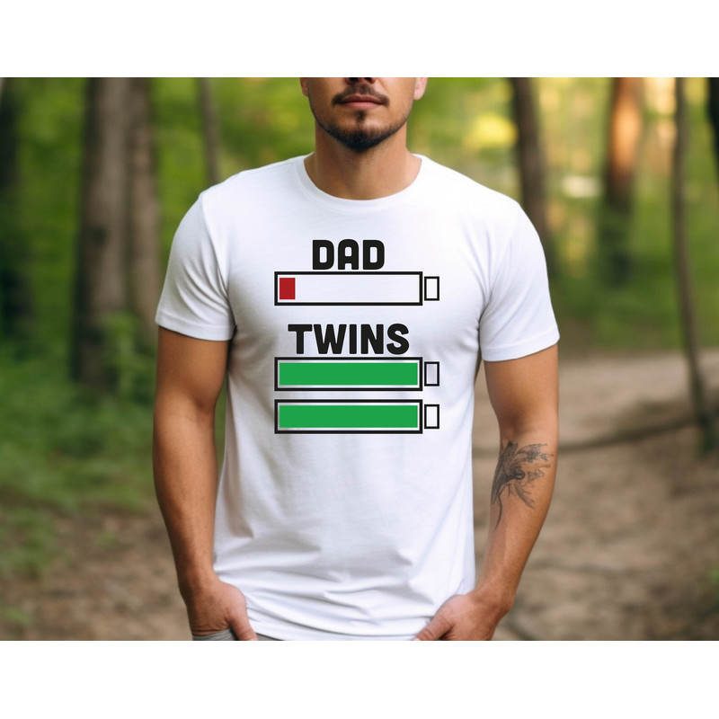 Dad of Twins Battery Shirt, Funny Twins Daddy Tshirt, Twin Dad Father's Day Gift Tshirt, Dad Tshirt.jpg