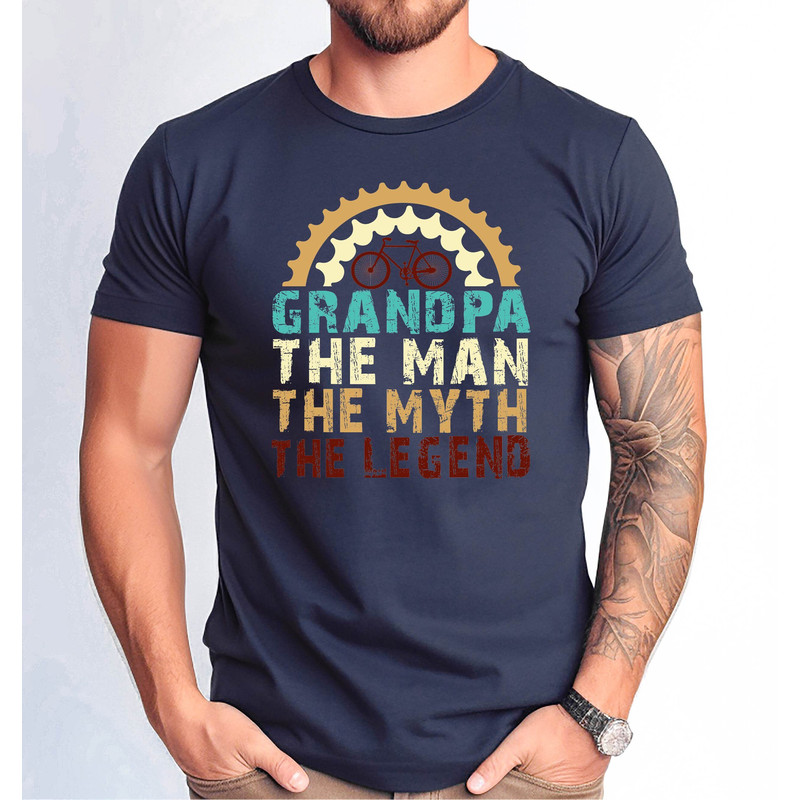 Grandpa The Man The Myth The Legend Tshirt, Cycling Grandpa Bike Tshirt, Cycling Grandpa Gift Shirt, Cycling Tee, Distressed Desing Tee.jpg