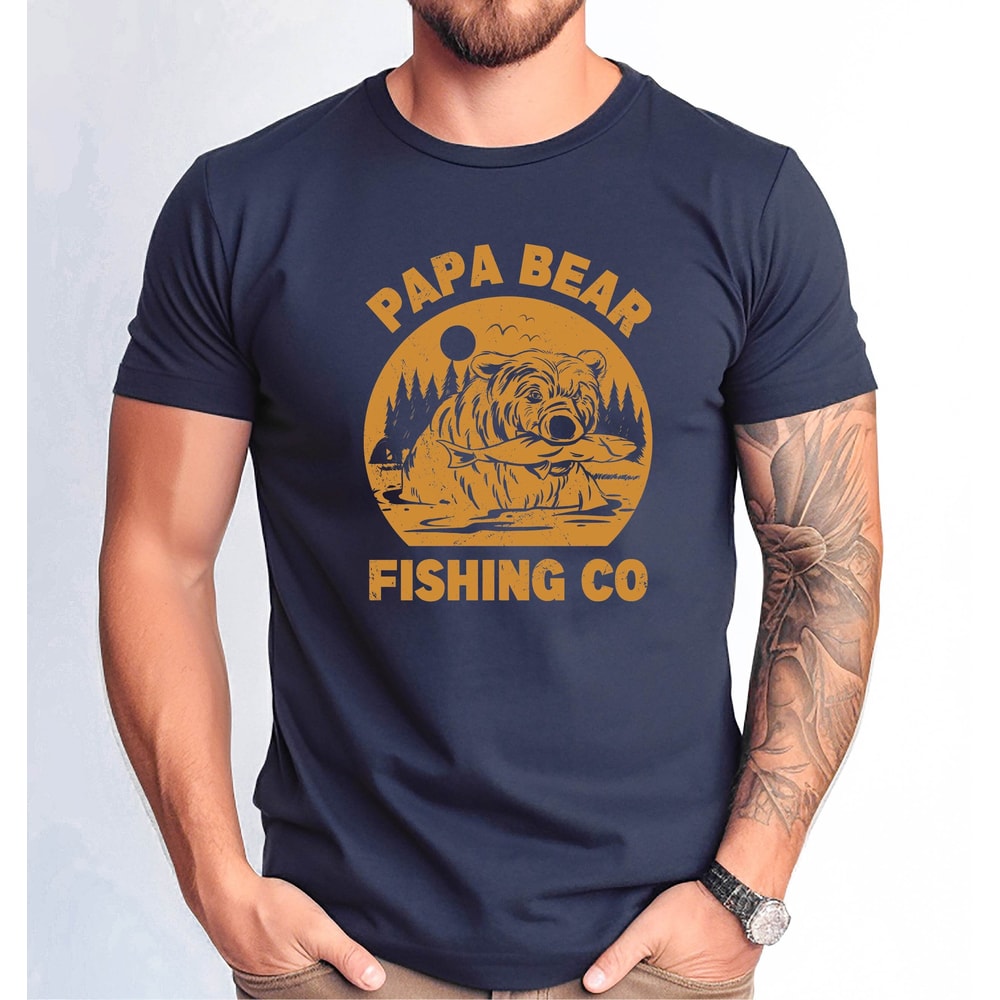 Papa Bear Fishing Co Tshirt, Cute Papa Bear Fishing Co Shirt, Funny Papa Bear Fishing Gift Tee, Papa Bear Fish Life Shirt.jpg