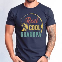 reel cool grandpa tshirt, fathers day grandpa fishing lover gift shirt, reel cool grandpa fishing shirt, funny cool gran