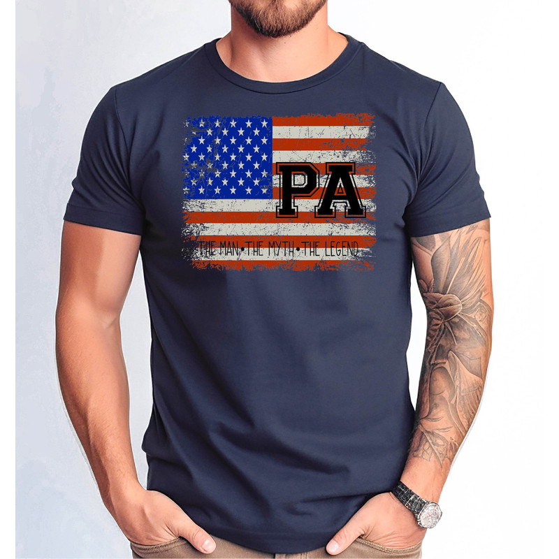 USA Flag Pa Shirt, The Man the Myht the Legend Pa Tshirt, Father's Day Gift T-Shirt, America Flag Pa Tee, Distressed Desing Tee.jpg