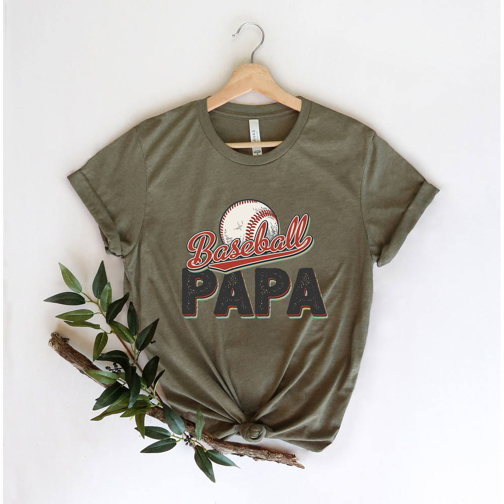 Baseball Papa Shirt, shirt for baseball Grandpa, Gift for Grandpa, Fathers Day Gift, Grandpa baseball Shirt, baseball Tshirt, Birthday gift.jpg