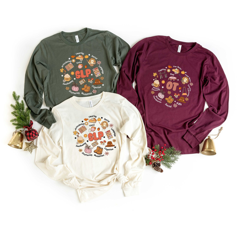 SLP Thanksgiving Shirt, OT Thanksgiving Shirt, PT Thanksgiving Shirt, Thanksgiving Communication Shirt, Occupational Therapist Shirt.jpg