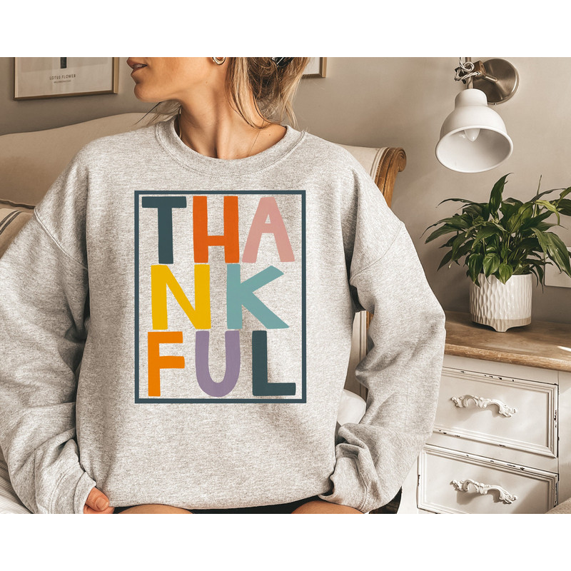 Cute Fall Sweatshirt,Colorful Thankful Sweater,Pumpkin Sweatshirt,Thankful Grateful,2022 Happy Thanksgiving Shirt,Oversize Fall Sweatshirt.jpg