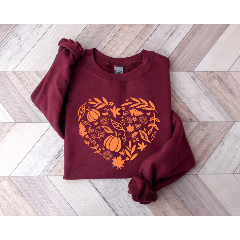 Fall Heart Shirt, Fall Sweatshirt Women, Autumn Doodles Sweater, Autumn Leaves Shirt, Hello Fall Shirt, Thanksgiving Sublimation Sweatshirt.jpg