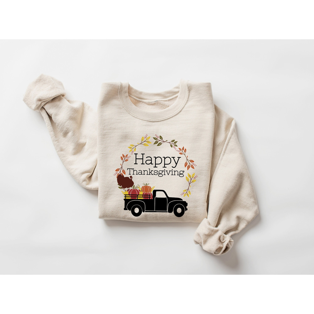 Happy Thanksgiving Sweatshirt, Tis The Season Sweatshirt, Happy Thanksgiving Pumpkin Sweatshirt, Pumpkin Spice Sweatshirt, Fall Hoodie 1.jpg