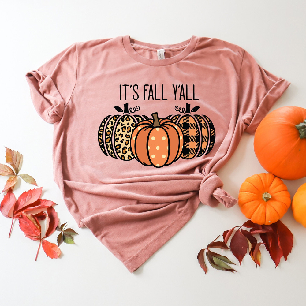 It's Fall Y'all Pumpkin Shirt,Leopard Pumpkin shirt, Halloween shirt, Fall Shirt, Cheetah Pumkin Shirt, Thanksgiving shirt, Autumn tee.jpg