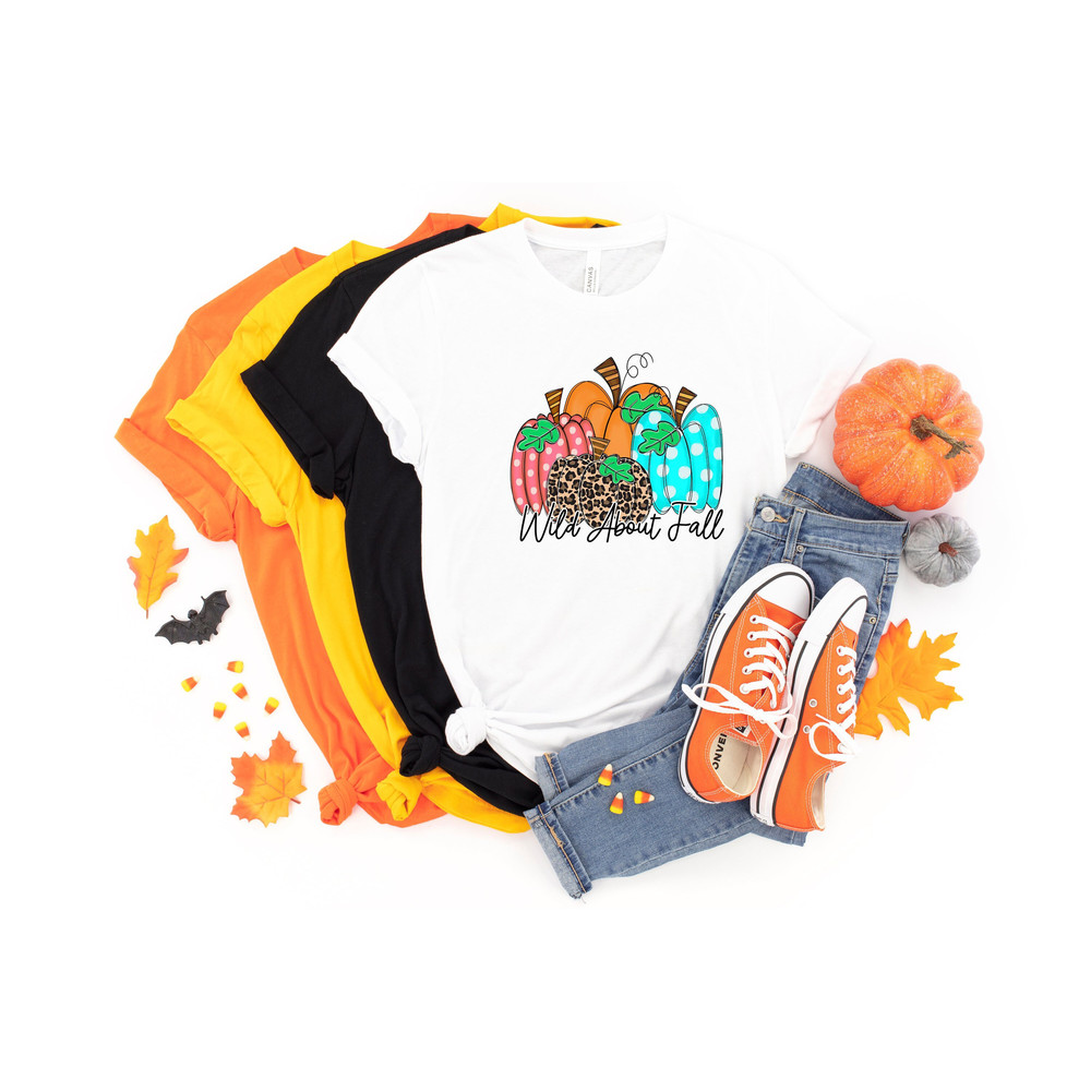 Wild About Fall T-Shirt, Fall Tee,Wild Pumpkin Shirt, Leopard Pumpkin Shirt, Halloween Shirt, Halloween Shirt, Pumpkin Spice Tee, Autumn Tee.jpg