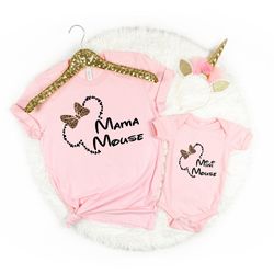 mini and mama mouse shirts, magic vacation tees, minnie mouse tees, cheetah silhouette mini-mama mouse, mommy and me shi