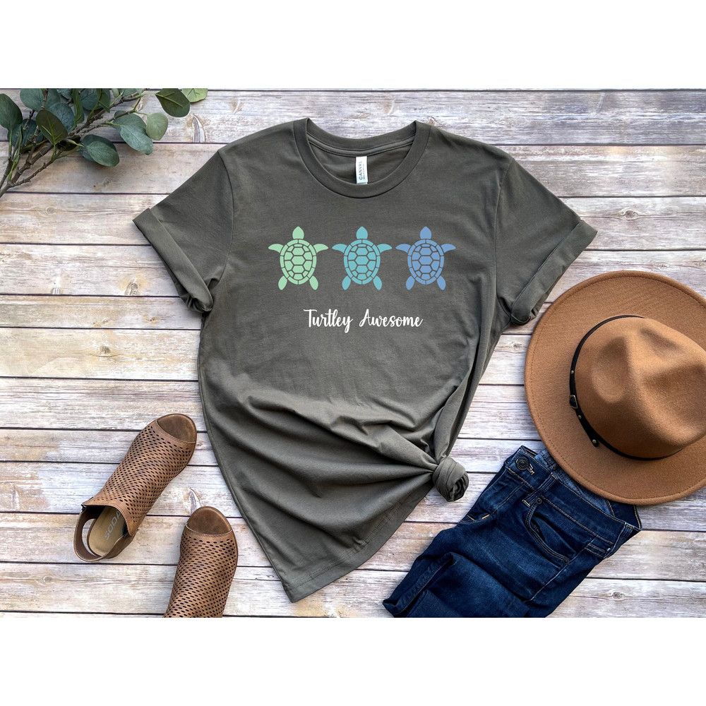 Turtley Awesome Shirt, Turtle Ocean Sun Shirt, Beach Party Shirt, Ocean Shirt, Turtle Lover Shirt, Animal Lover Gift, Gift for Mom.jpg