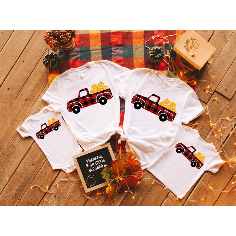 Truck with Pumpkin Shirt, Truck Shirt, Pumpkin Shirt, Buffalo Plaid Shirt, Happy Thanksgiving Shirt, Fall Shirt, Thanksgiving Gift.jpg