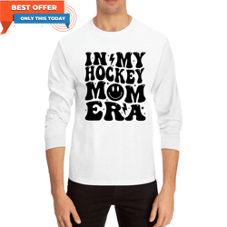 comfort colors in my hockey mom era shirt for game day, retro hockey hoodie tee tops