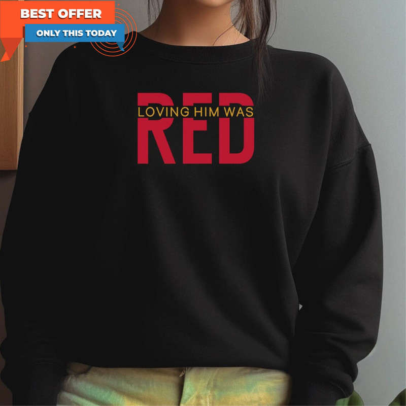Loving Him Was Red Funny Shirt, Kansas City Red Short Sleeve Unisex T Shirt.jpg