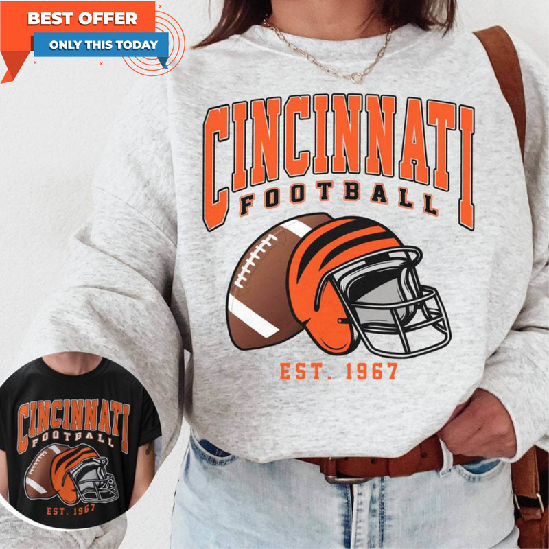 Vintage Cincinnati Football Shirt, Vintage Style Unisex T Shirt Tee Tops.jpg