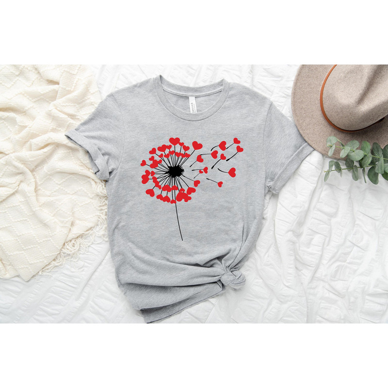 Dandelion Shirts, Valentine's Shirt, Lovers Shirt, Valentine's Day Shirt, Valentine Flower Shirt, Gift for Valentines, Couple Shirts.jpg