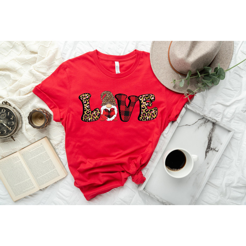 Love Gnome Shirt Valentines Day Shirt, Leopard Love Shirt, Valentines Day Tee, Be Mine Shirt, Gift for Her, Gnomes Valentine Shirt.jpg