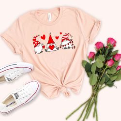 valentine gnomes hearts shirt,valentines day shirt for woman,heart shirt,cute valentine shirt,scandinavian gnome shirt,v