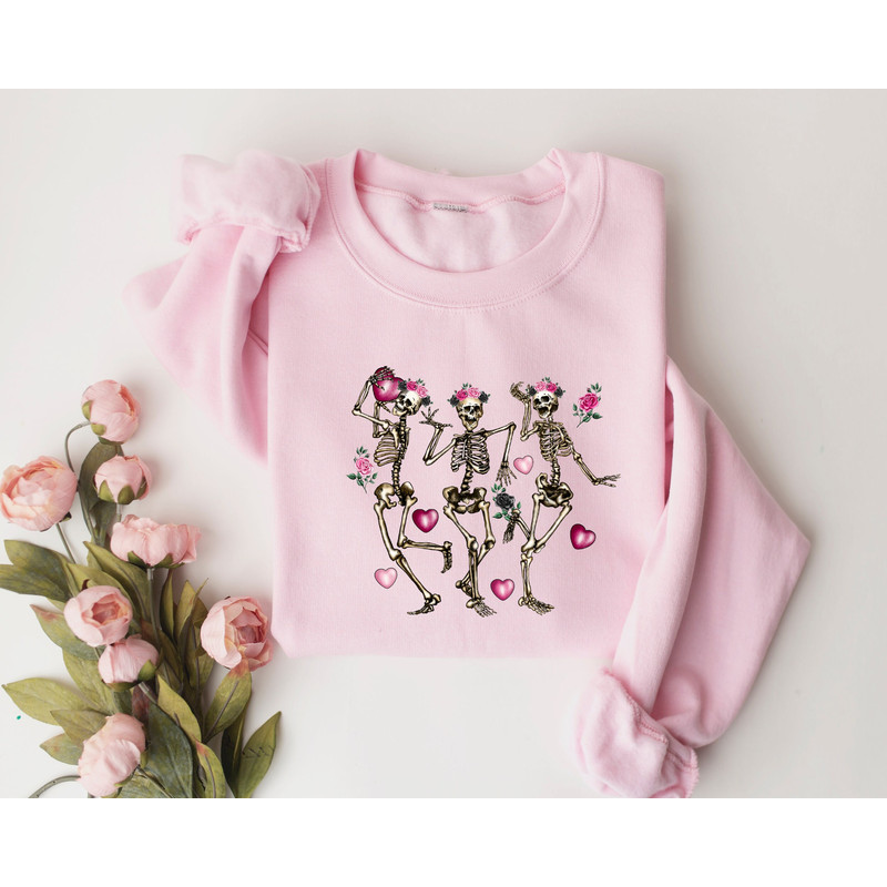 Valentine's Day shirt, Valentine's Day Sweatshirt, Dancing Skeleton Valentines Shirt,.jpg