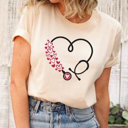 valentines day nurse shirt, cute nurse valentines day tshirt, nurse appreciation gift for nurse, stethescope nurse t shi