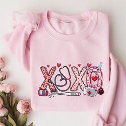 xoxo nurse sweatshirt, valentines day shirt, sweatshirt for nurse, valentines day gift for nurse