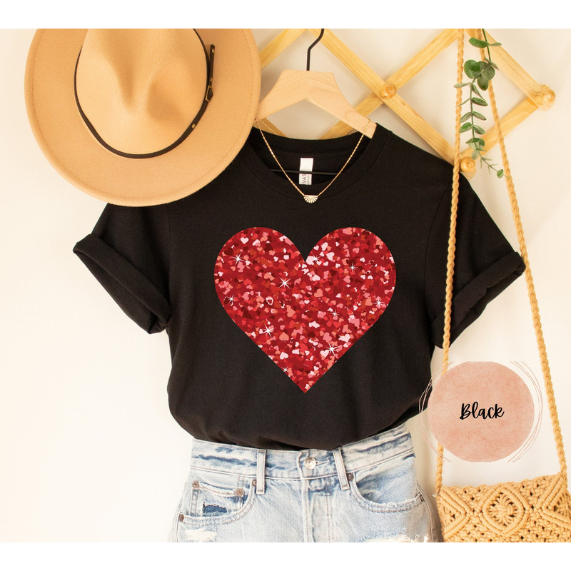 Heart Shirt, Seamless Pattern Heart Shirt,,Valentines Shirt, Valentines Day Shirt, Valentine's Shirt, Glitter With Little Hearts, Love Shirt.jpg