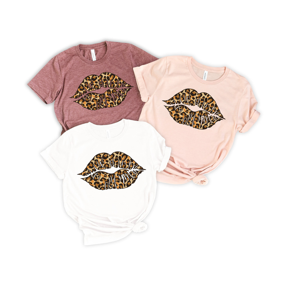 Lips Kiss Shirt, Leopard Lips Kiss T-shirt, Valentines day Shirt, Gift for Valentine's Day, Lips Kiss Tee, Cute valentine tee,.jpg