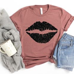 lips kiss valentines day shirt, lipstick kiss shirt, womens valentines day shirt, kisses women t-shirt, kiss shirt, val