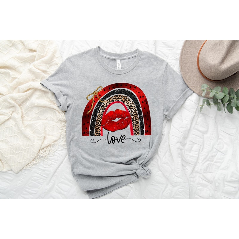 Love Valentine Boho Rainbow Lips Shirt,Valentines Day Shirts For Woman, Heart Shirt, Cute Valentine, Valentines Day Gift, Cheetah Valentines.jpg