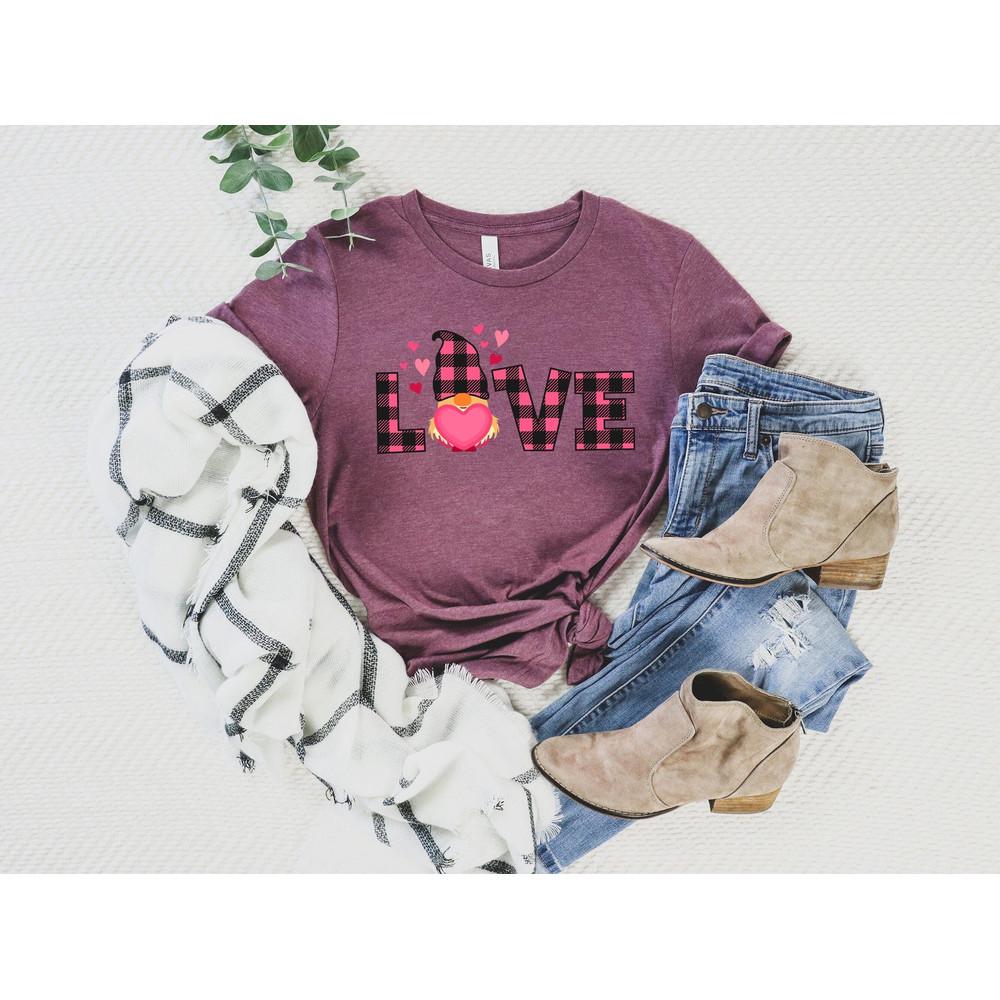Valentine Gnomes with Love Shirt,Valentines Day Shirts For Woman,Heart Shirt,Cute Valentine Shirt,Cute Valentine Tee,Valentines Day Gift.jpg