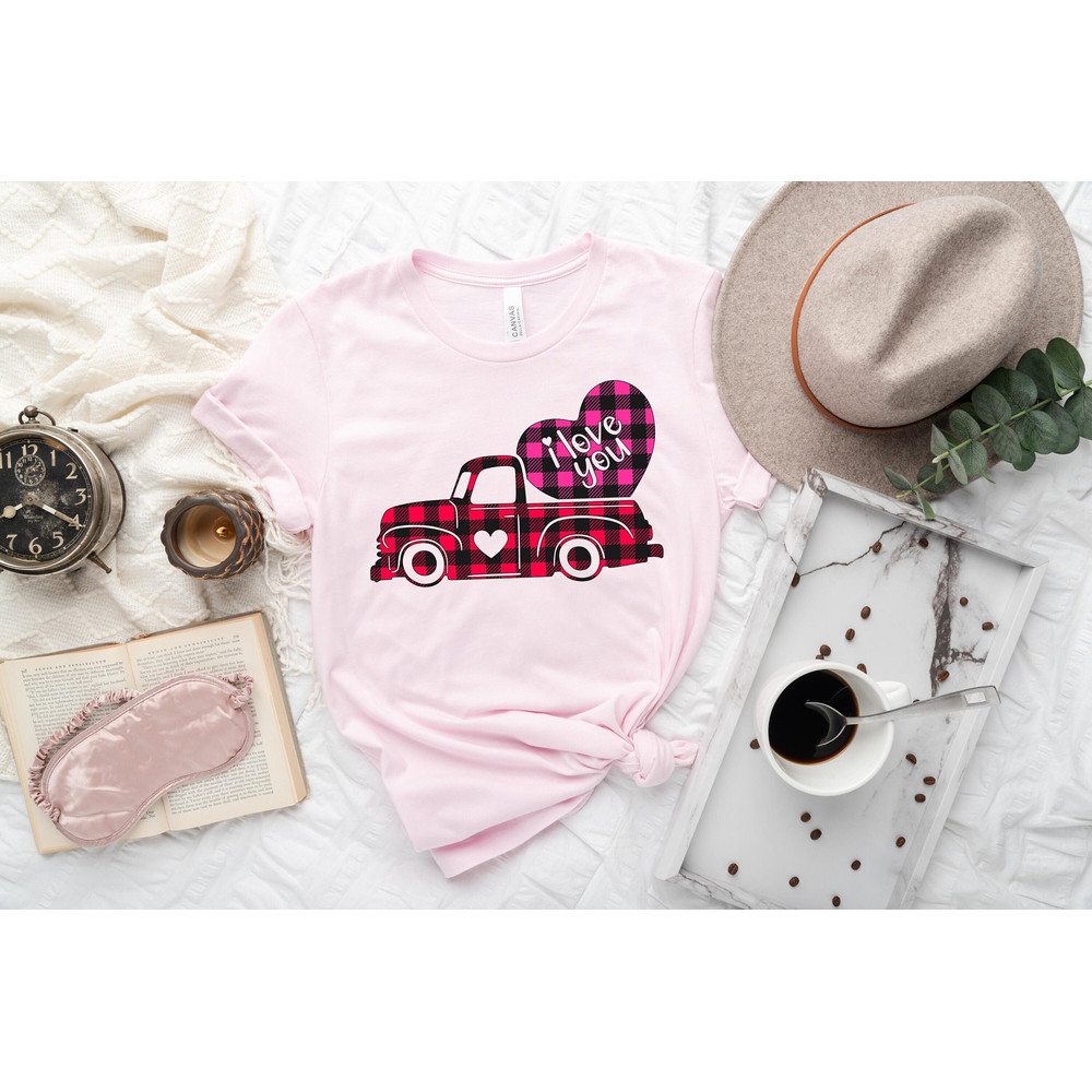 Valentines buffalo plaid Truck Shirt,Valentines Day Shirts For Woman,Heart Shirt,Cute Valentine Shirt,Cute Valentine Tee,Valentines Day Gift 1.jpg