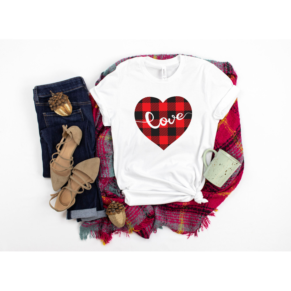 Valentines Day Shirt,Buffalo Plaid Heart Shirt, Valentines Day Shirts For Women, Heart Shirt, Cute Valentine Shirt, Cute valentine tee.jpg