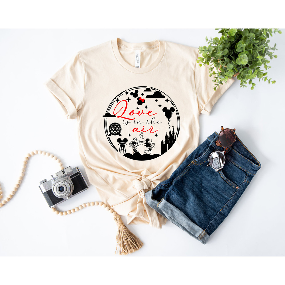 Disney Love Is In The Air Valentine's Day Shirt, Disney Honey Moon Couple Shirt, Disney Mickey And Minnie Love Shirt.jpg