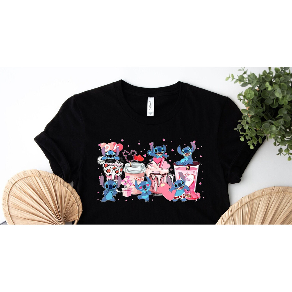 Disney Valetine's Coffee Cup Shirt, Stitch Valentine's Day Tee, Grinch Valentine's Day, Disney Valentine's Day Tee, Stitch Shirt.jpg