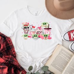 disney valetines coffee cup shirt, stitch valentines day tee, baby yoda valentine gift, disney valentines day tee, valen