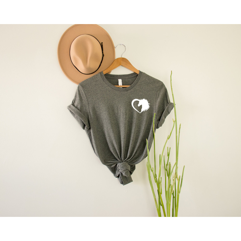 Horse Love Heart Shirt, Pretty Heart Shirt, Valentines Day Shirt, Cute Gift for her, Valentine's Day Gift, Valentine Gift, Pocket Shirt.jpg