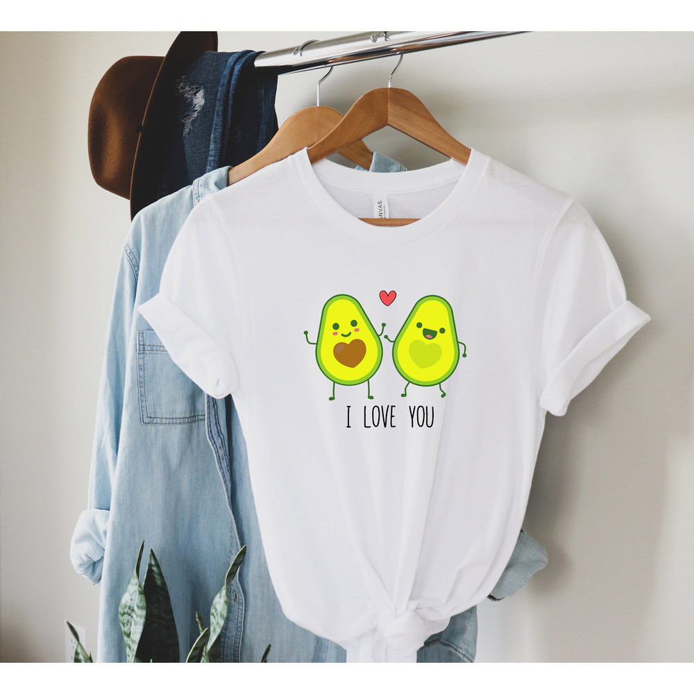 I Love You Shirt, Avocado Shirt, Valentines Day Shirt, Cute Gift for her, Valentine Gift, Avocado Lover, Avocado Love Pocket Tee Shirt.jpg