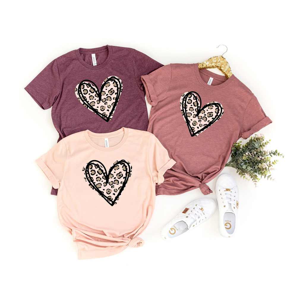 Leopard Heart Print Shirt for Women, Leopard Shirt, Heart Shirt, Gift for Her.jpg