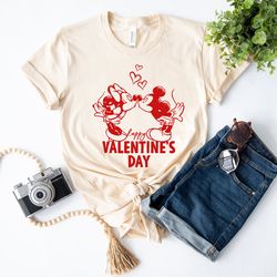 mickey and minnie valentine shirt, happy valentines day shirt, mickey and minnie love shirt, valentines day couples shir