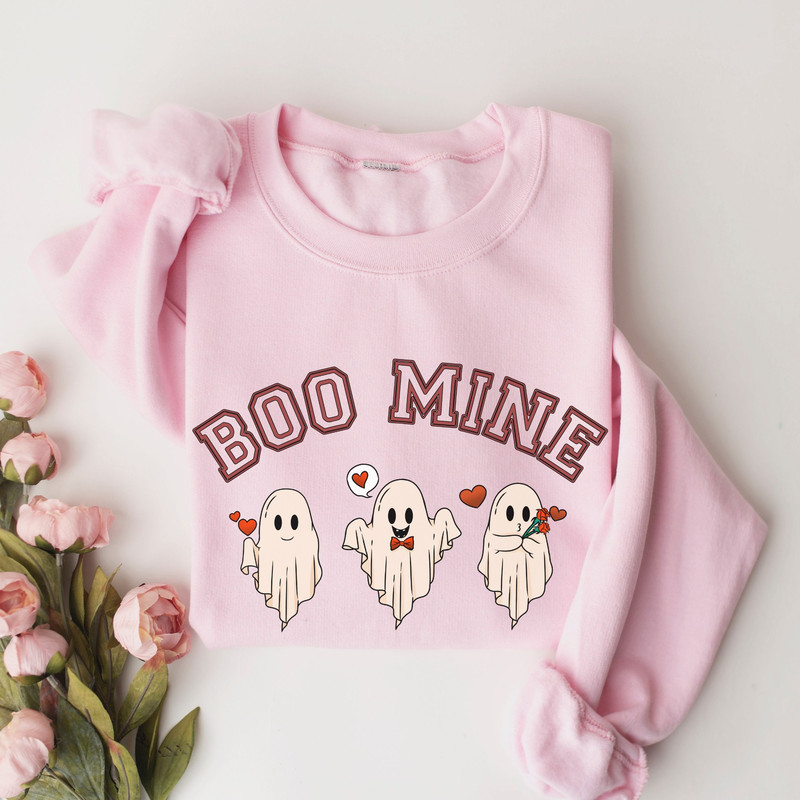 Boo Mine Valentine's Day Ghost Sweatshirt, Cute ghost Valentine's Day Sweatshirt, Funny Valentine's Day shirt, spooky Valentines Ghost shirt.jpg