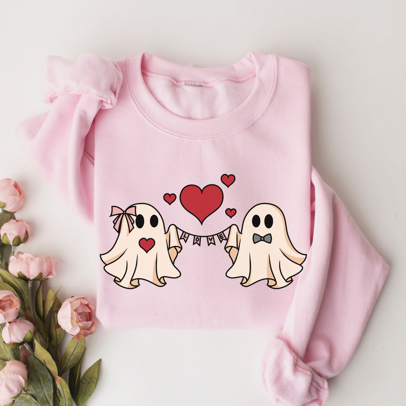 Valentine's Day Ghost Sweatshirt, Cute ghost Valentine's Day Sweatshirt, Funny Valentine's Day shirt, spooky Valentines Day Ghost Sweatshirt.jpg