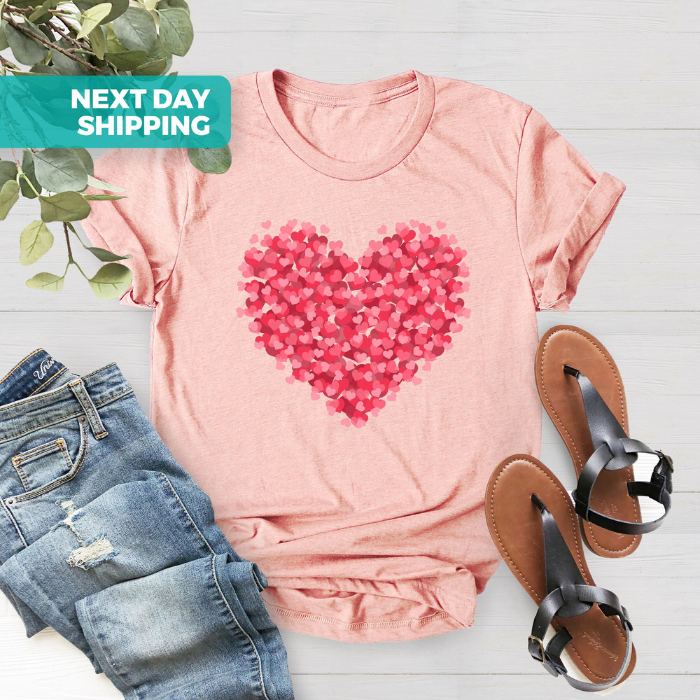 Double Heart Shirt, Woman Heart Love Shirt, Gift For Mom, Teacher Gift, Valentine Heart Tee, Heart Tee, Gift for Her, Women Girl Heart.jpg