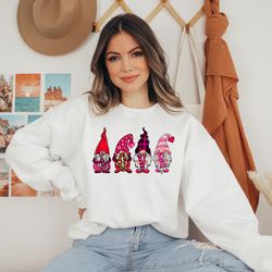gnome valentines sweatshirt, love gnome shirt, valentines day shirts for woman, valentines day gift, happy valentines da