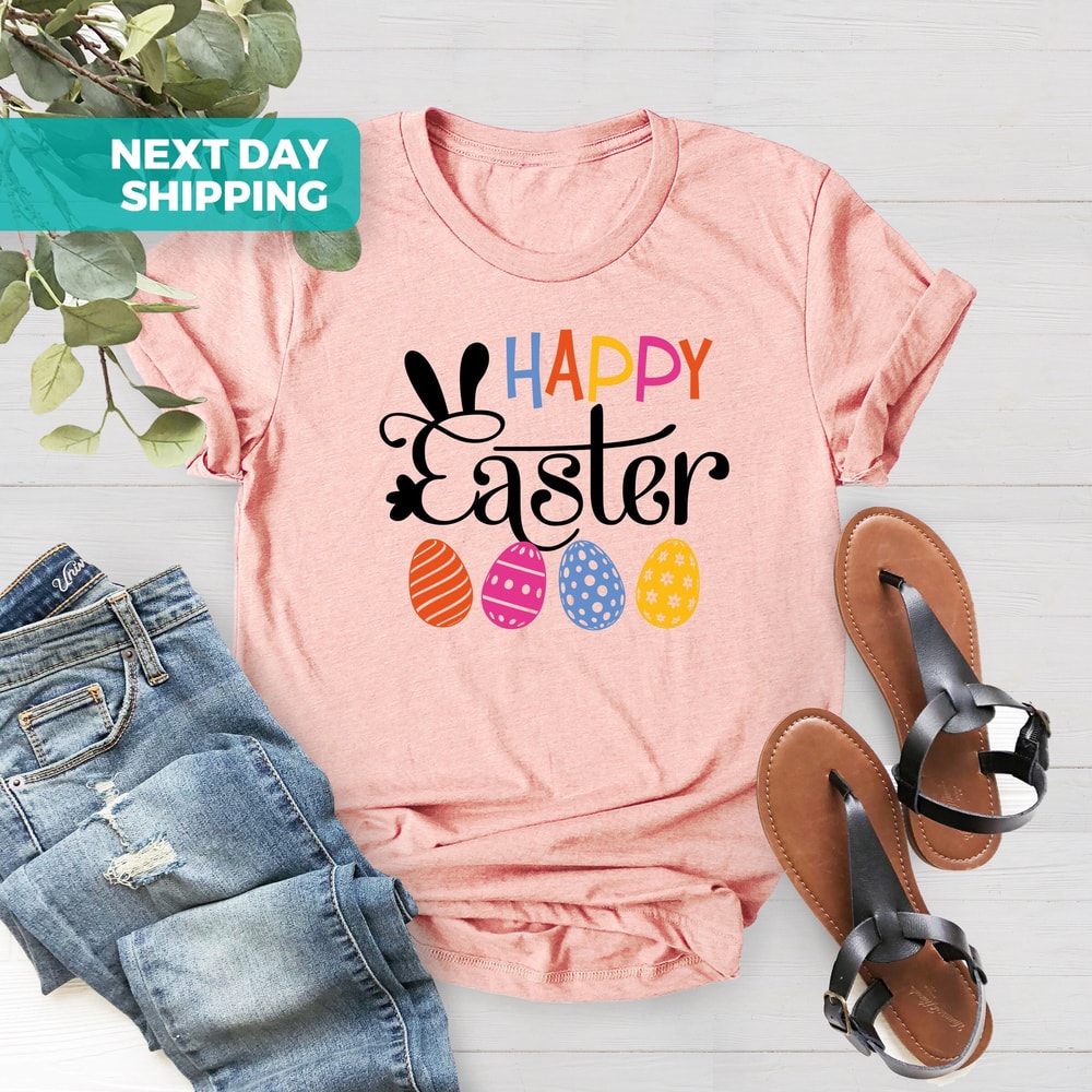 Happy Easter Shirt, Easter Bunny Shirt, Colorful Eggs Shirt, Easter Season Shirt, Easter Matching Tee, Easter Family Shirt,Bunny Gift Shirt.jpg
