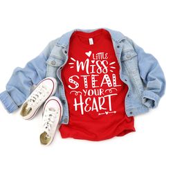 little miss steal your heart shirt, girls valentine shirt, valentine shirt, valentines day, steal your heart, cute kids