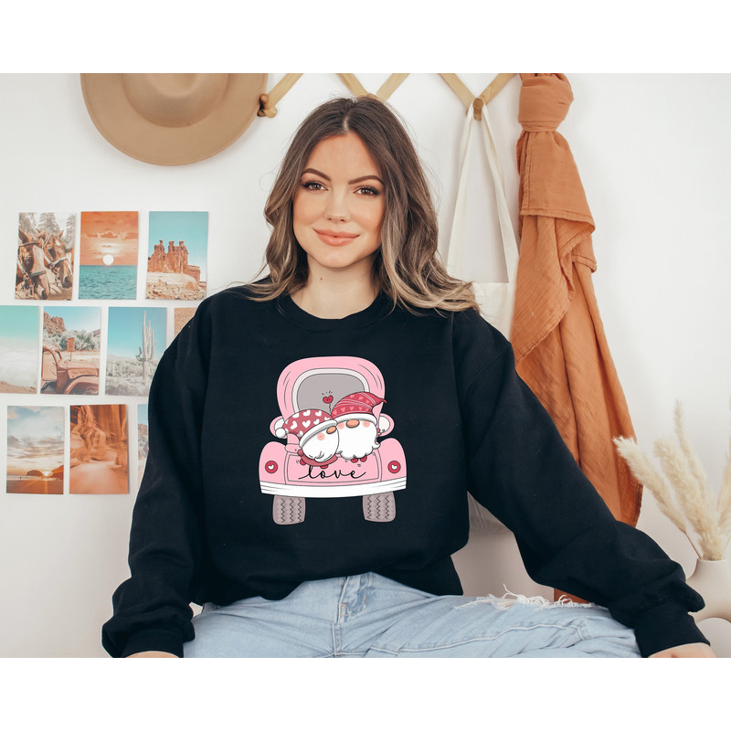 Love Valentine Gnome Valentine, Valentine Gnome Buffalo Plaid Sweatshirt, Valentines Day Sweatshirt, Valentines Day Gift, Valentines Sweat.jpg