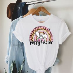 happy easter day rainbow shirts,easter day shirts,family matching shirts for easter,bunny shirts,kids easter dunny bunny