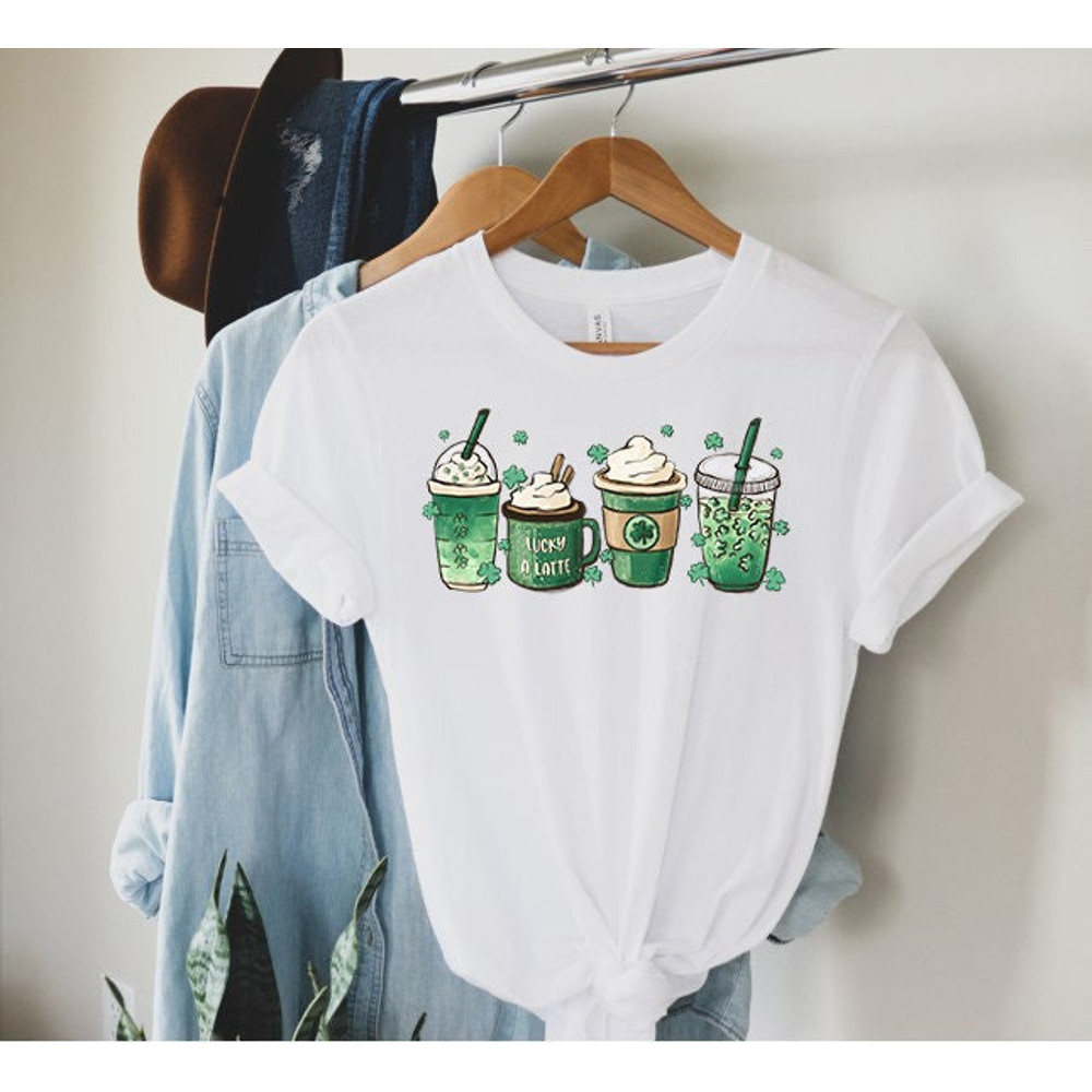 St Patricks Day Shirts, St Patty's Coffee Shirts, Lucky Latte Shirts, Cute Irish Day Shirts, St Patty's Day Sweatshirts, Irish Gift Shirts.jpg