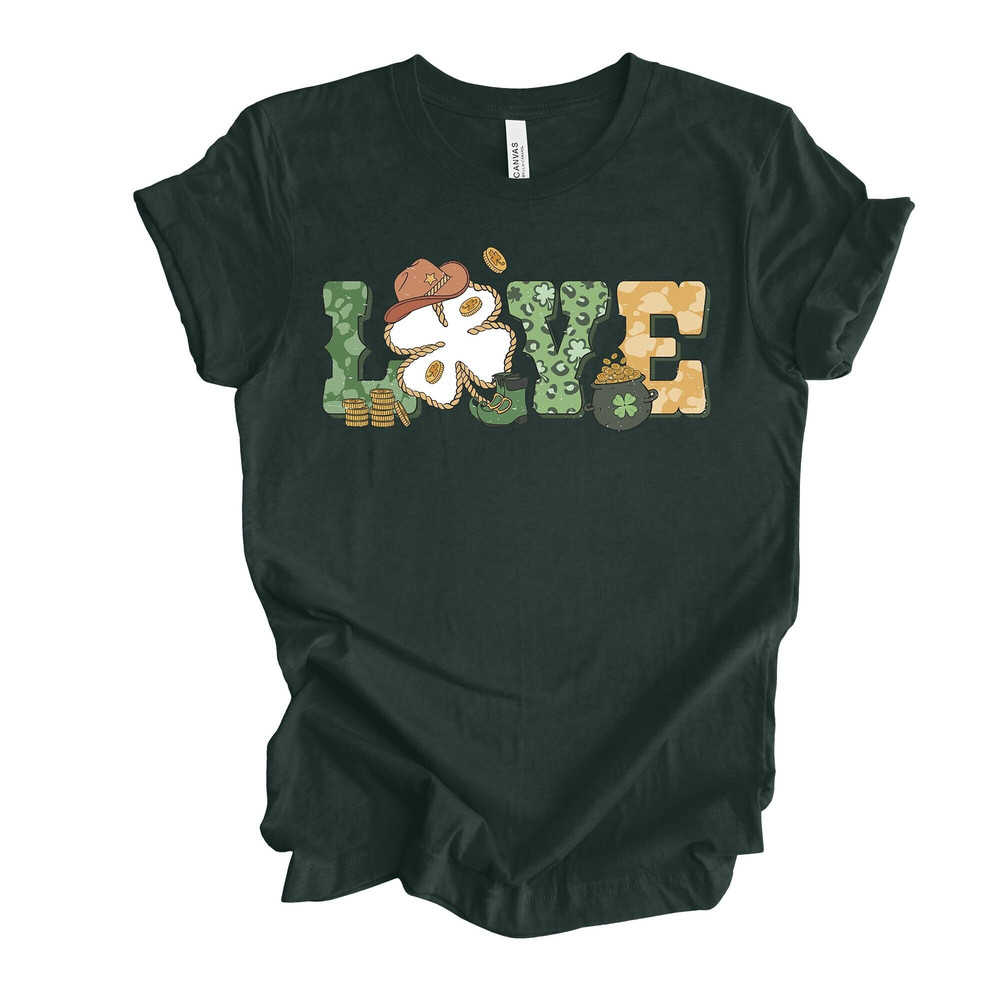 St Patrick's Day Tee, Fun Western Style St Patrick's Day Design on premium unisex tee, 3 color choices, 3x St Patricks, 4x St Patricks.jpg