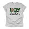 St Patrick's Day Tee, LUCKY TEACHER, St Patrick's Teacher Design, premium unisex tee, 3 color choices, 3x st patrick, 4x st patrick.jpg