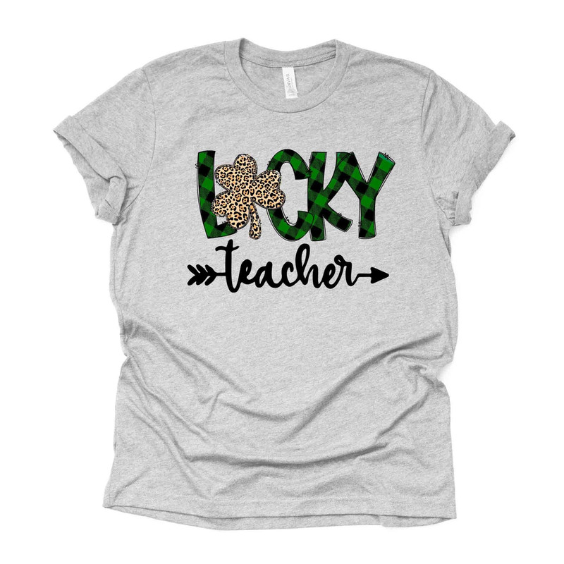 St Patrick's Day Tee, LUCKY TEACHER, St Patrick's Teacher Design, premium unisex tee, 3 color choices, 3x st patrick, 4x st patrick.jpg